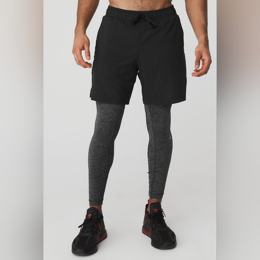 ALO Yoga Mens Stability 2-in-1 Pants Size S Tights Shorts